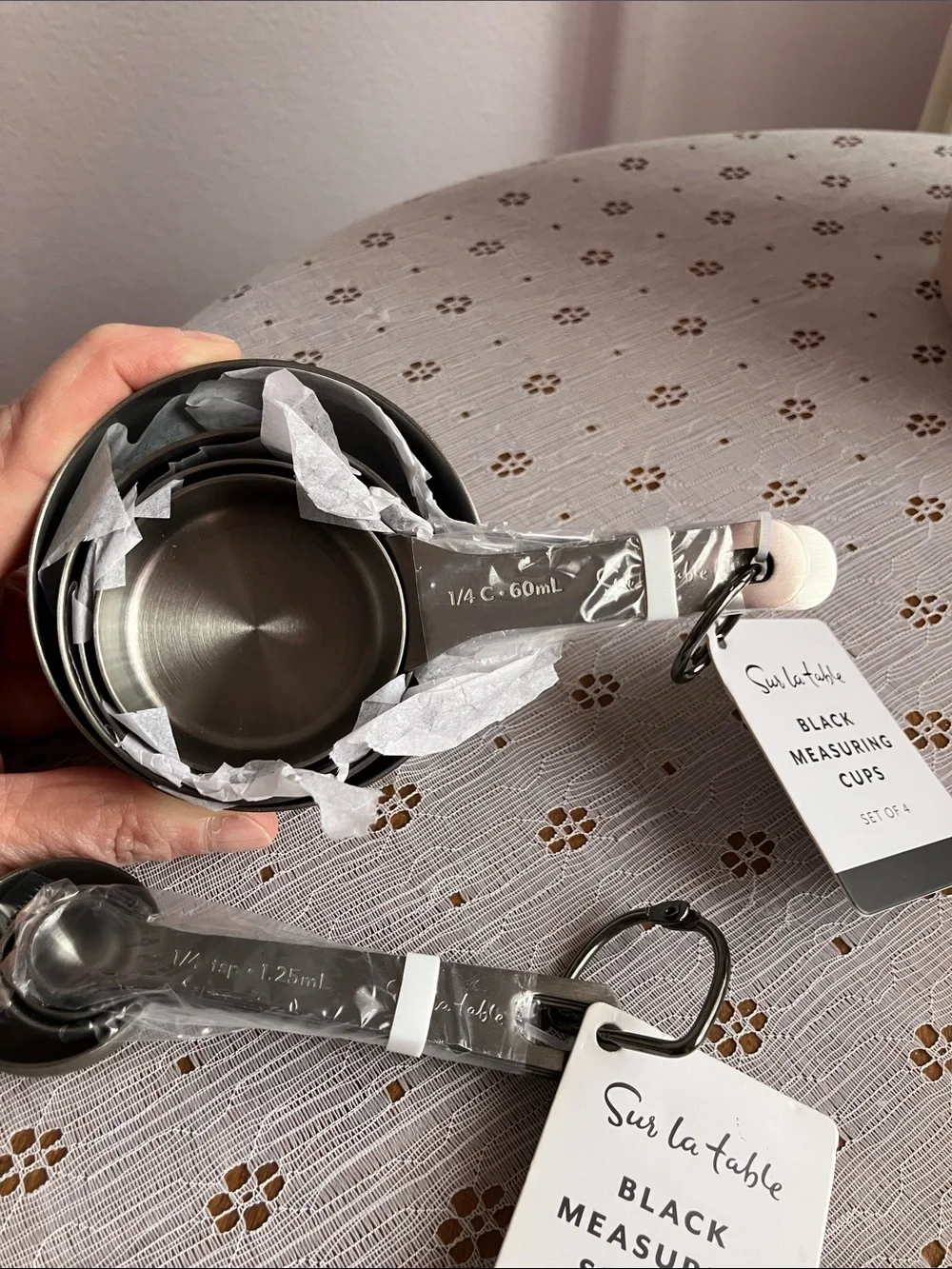 Sur La Table Black & Stainless Measuring Cups and Spoons Set